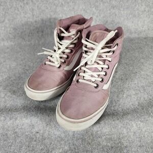 Vans Sk8 Mid Top Sneakers Women's Sz 9 Pink Lavander Canvas Lace Up Casual Shoes